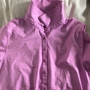 pink and white striped t-shirt